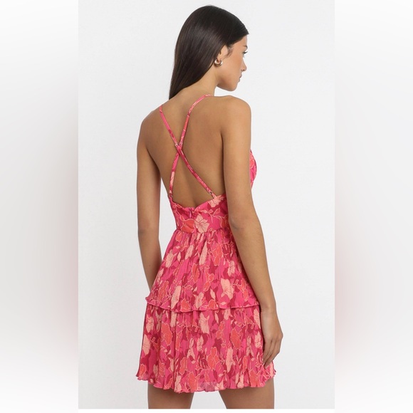 Showpo Somethings on My Mind Dress in Berry Floral Size Medium - Picture 3 of 8